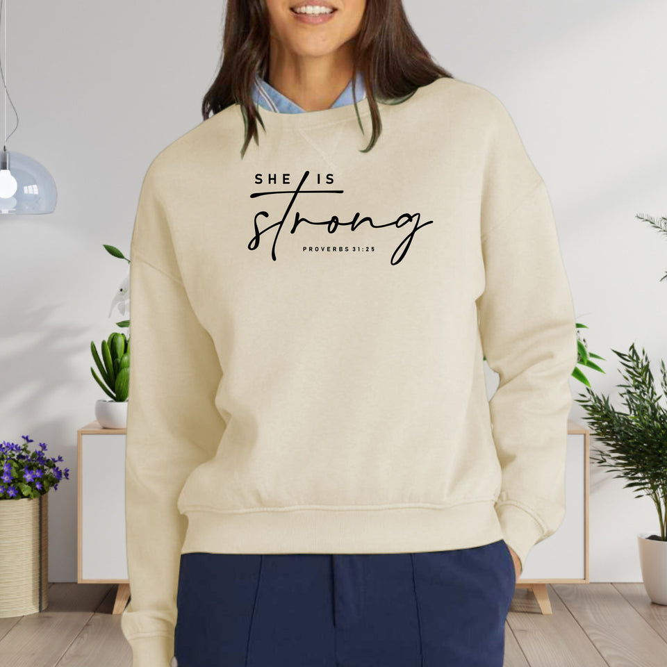 She is Strong Women's Fleece Crewneck Sweatshirt