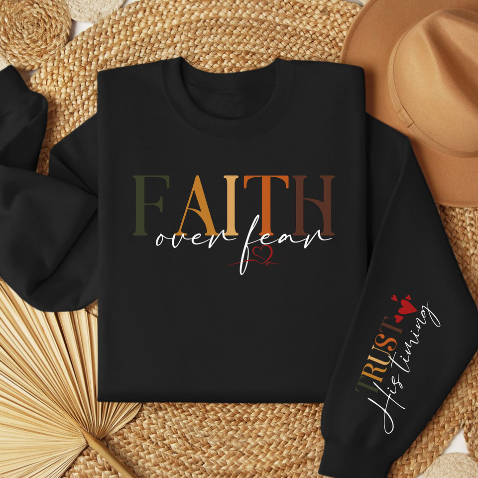 Faith Over Fear Fleece Women's Fleece Crewneck Sweatshirt