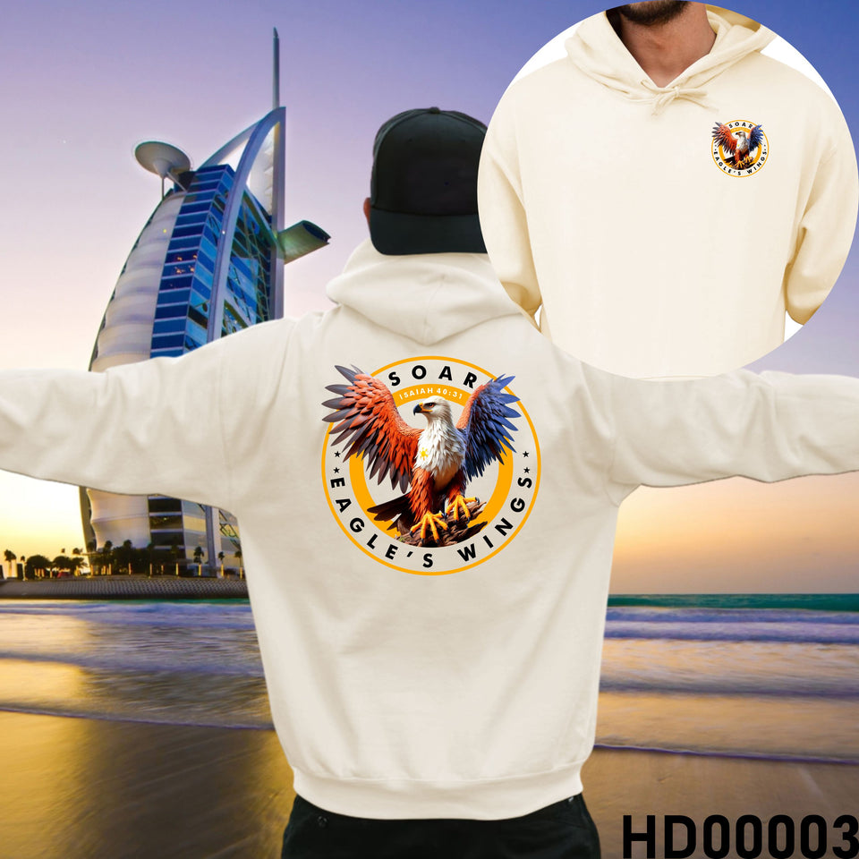 Soar Eagle's Wings | Isaiah 40:31 Christian Bible Verse Hooded Sweatshirt
