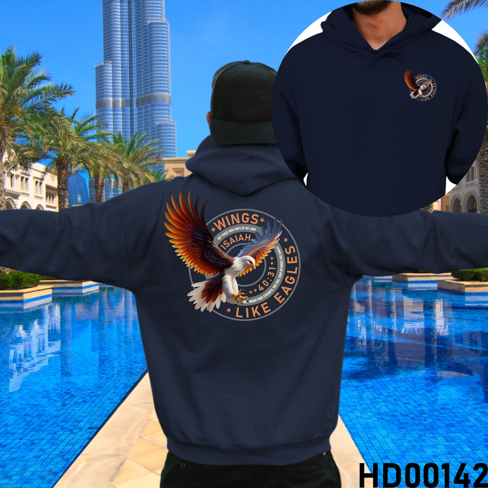 Wings Like Eagles | Isaiah 40:31 Christian Bible Verse Hooded Sweatshirt