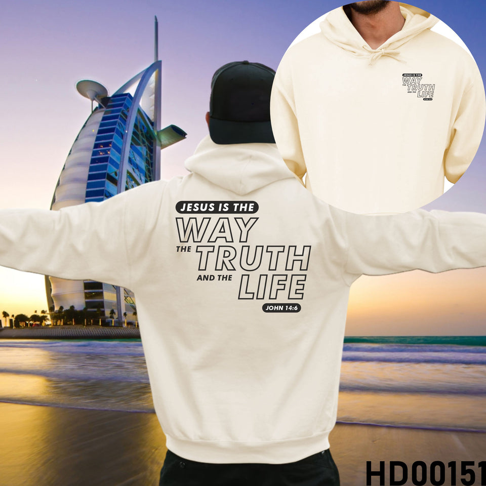 Jesus is the Way, The Truth & The Life | John 14:6 Christian Bible Verse Hooded Sweatshirt
