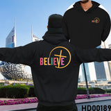 Believe Christian Bible Verse Hooded Sweatshirt