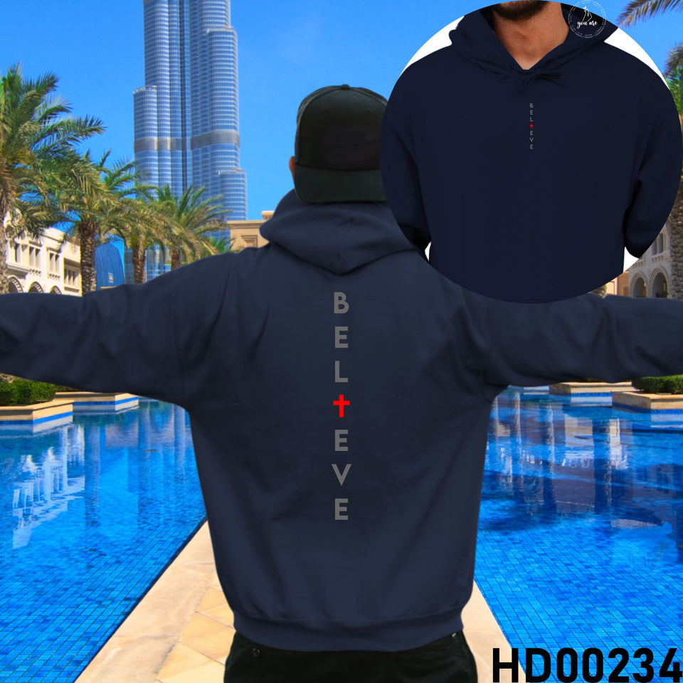 Believe Christian Bible Verse Hooded Sweatshirt