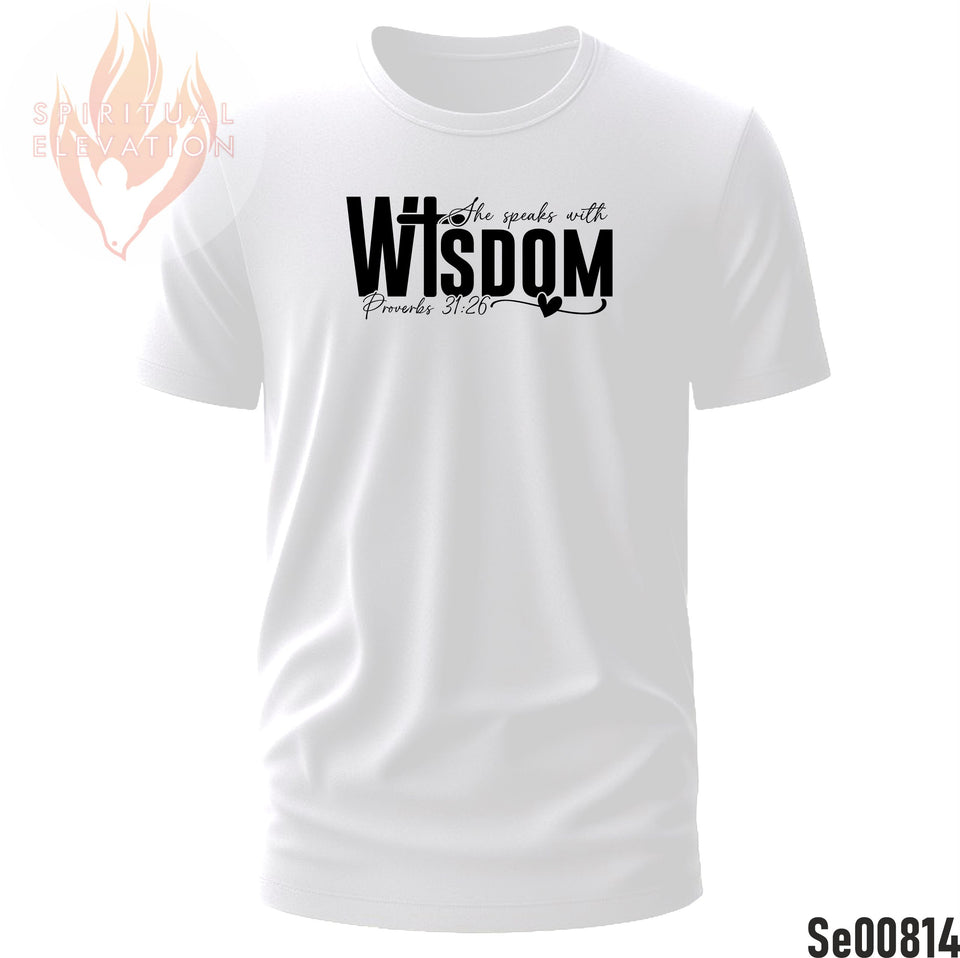 She Speaks With Wisdom | Proverbs 31:26 | Black and White