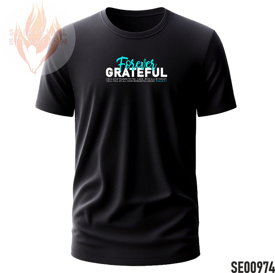 Forever Grateful - Blue  | Psalm 9:1 | Minimalist
