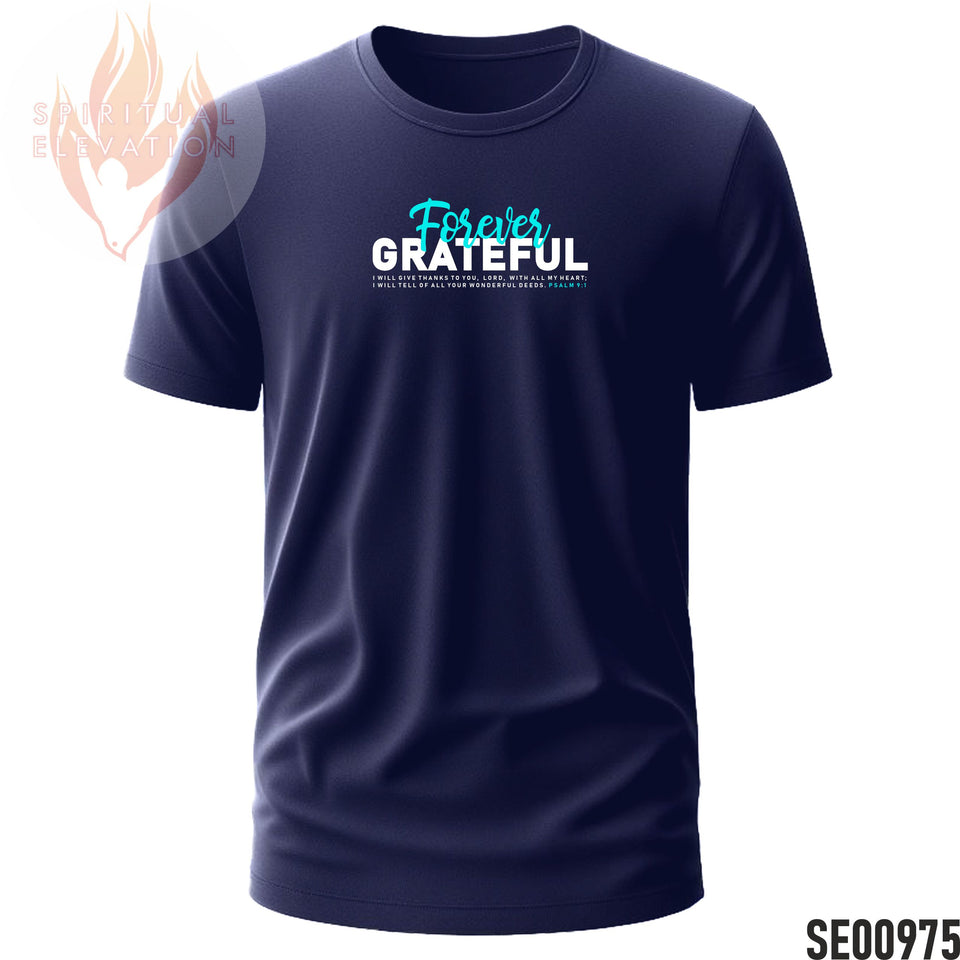 Forever Grateful - Blue  | Psalm 9:1 | Minimalist