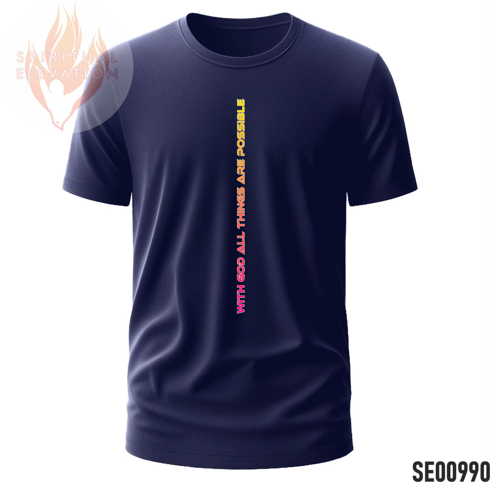 With God All Things Are Possible - Pink Yellow | Minimalist