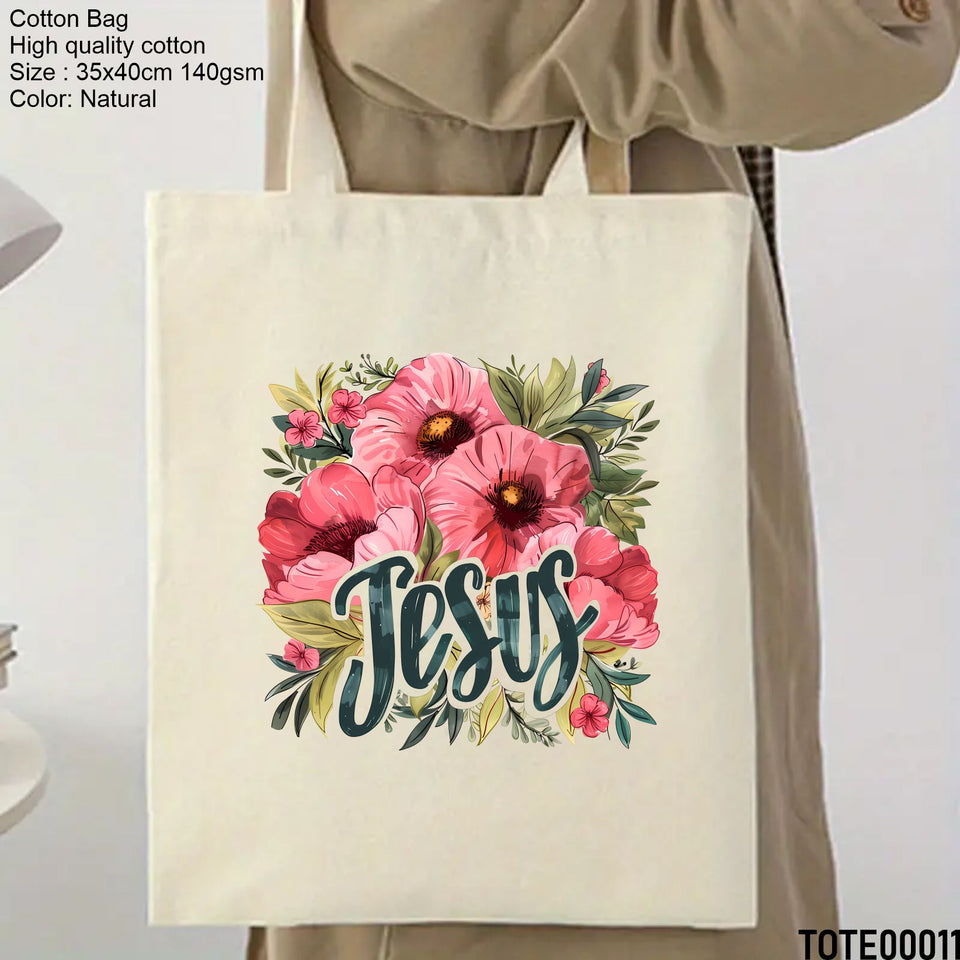 Design 01 - 20  Spiritual Elevation Tote Bag  | Christian Gifts for Women | Faith Based Gifts | Christian Canvas Bags for Women