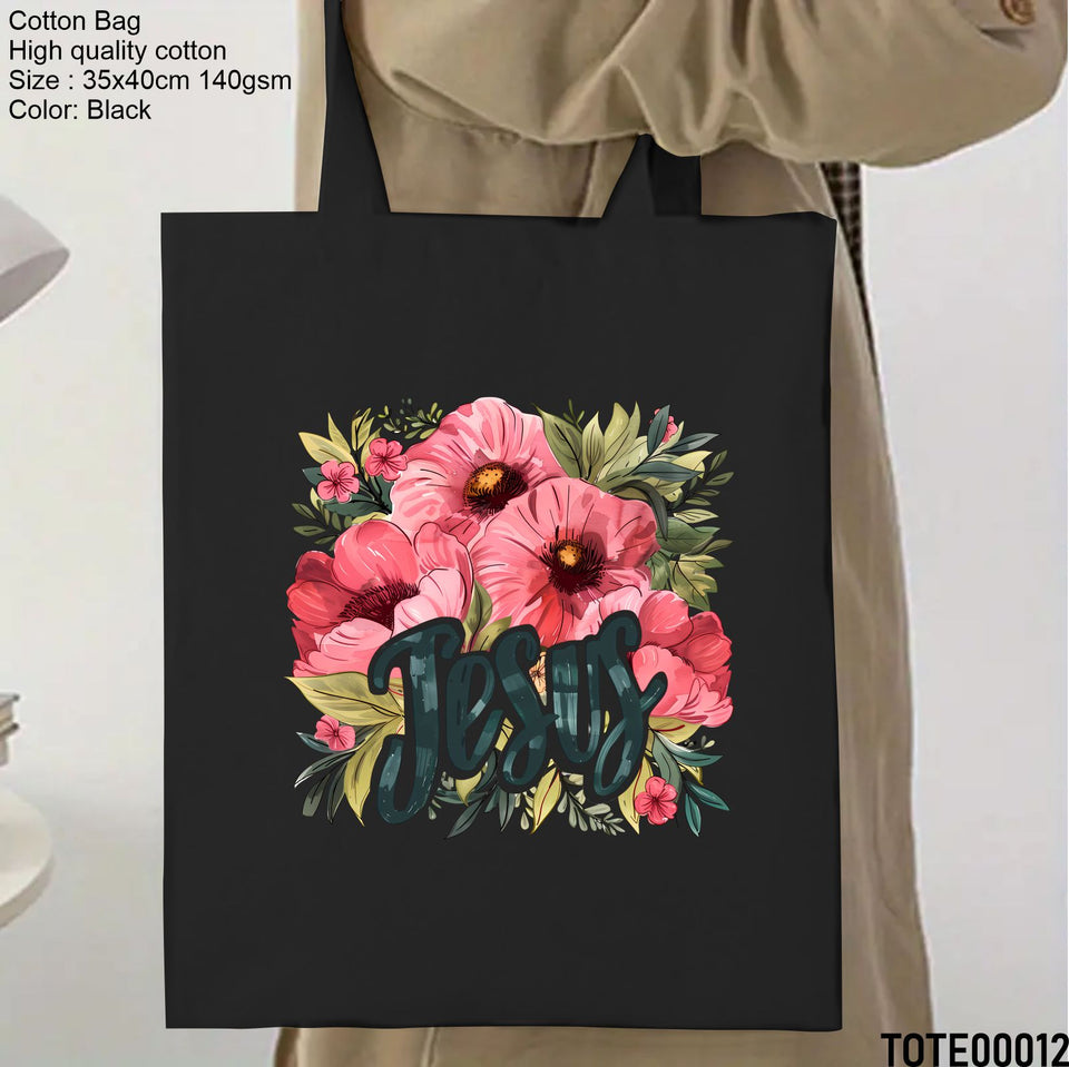 Design 01 - 20  Spiritual Elevation Tote Bag  | Christian Gifts for Women | Faith Based Gifts | Christian Canvas Bags for Women