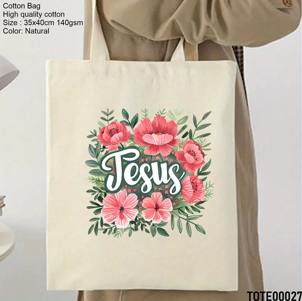 Design 21 - 40 Spiritual Elevation Tote Bag | Christian Gifts for Women | Faith Based Gifts | Christian Canvas Bags for Women