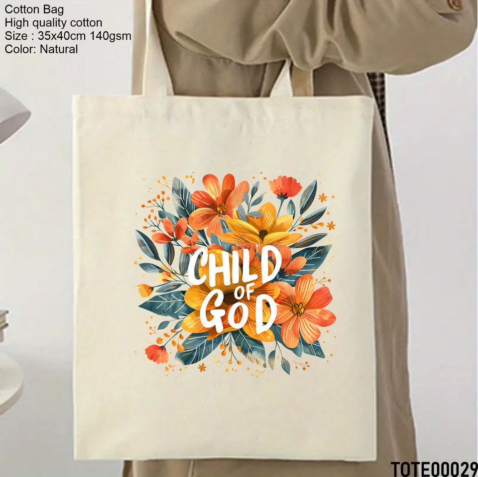 Design 21 - 40 Spiritual Elevation Tote Bag | Christian Gifts for Women | Faith Based Gifts | Christian Canvas Bags for Women