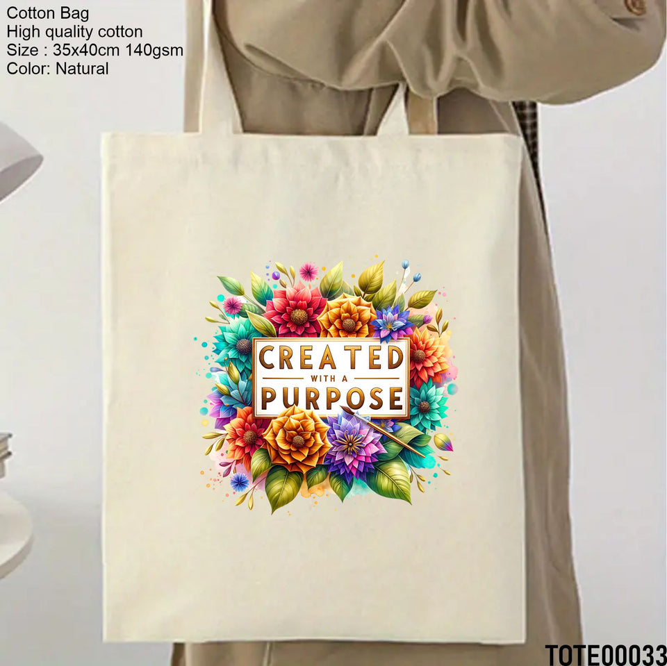 Design 21 - 40 Spiritual Elevation Tote Bag | Christian Gifts for Women | Faith Based Gifts | Christian Canvas Bags for Women