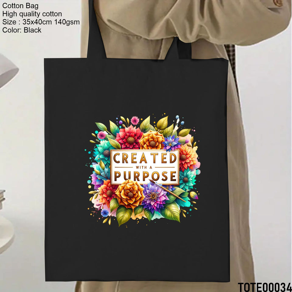 Design 21 - 40 Spiritual Elevation Tote Bag | Christian Gifts for Women | Faith Based Gifts | Christian Canvas Bags for Women