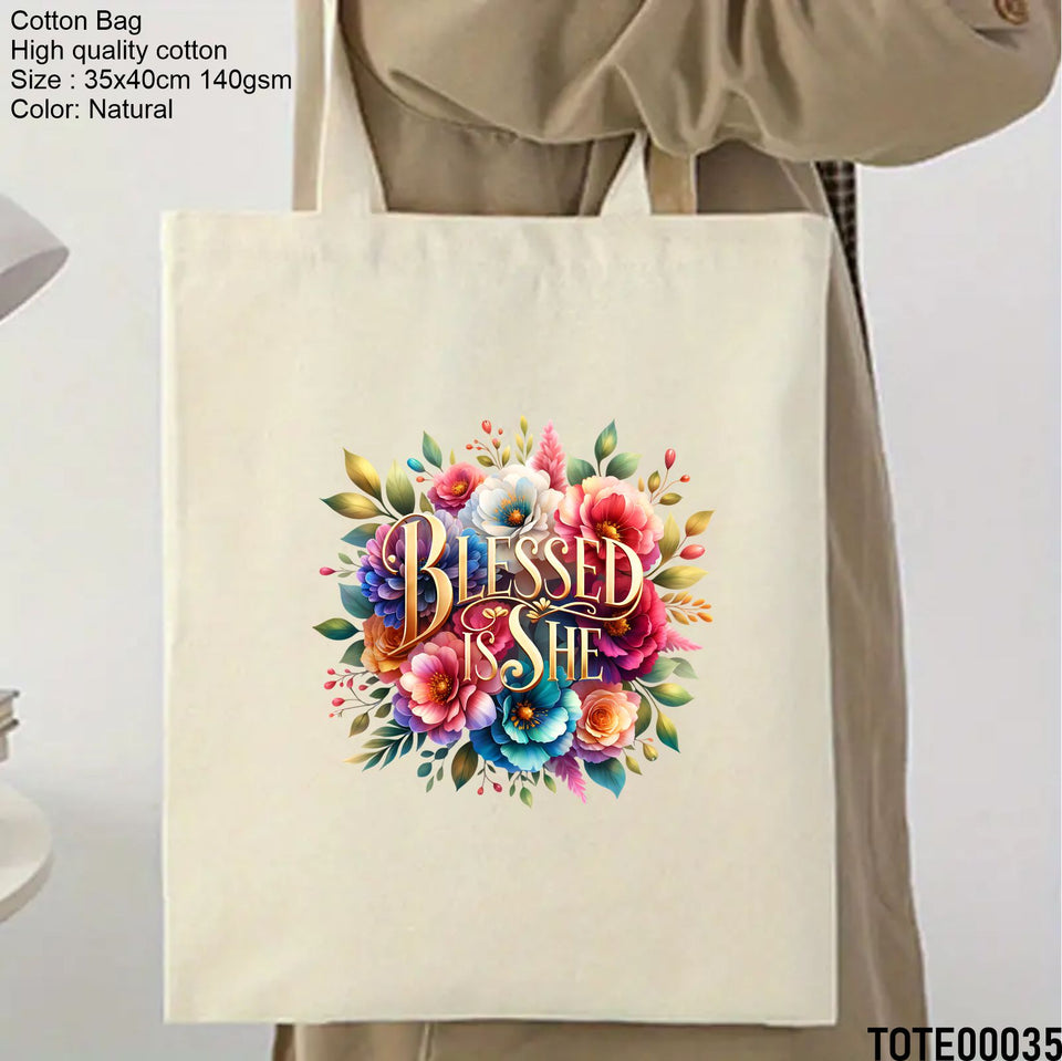 Design 21 - 40 Spiritual Elevation Tote Bag | Christian Gifts for Women | Faith Based Gifts | Christian Canvas Bags for Women