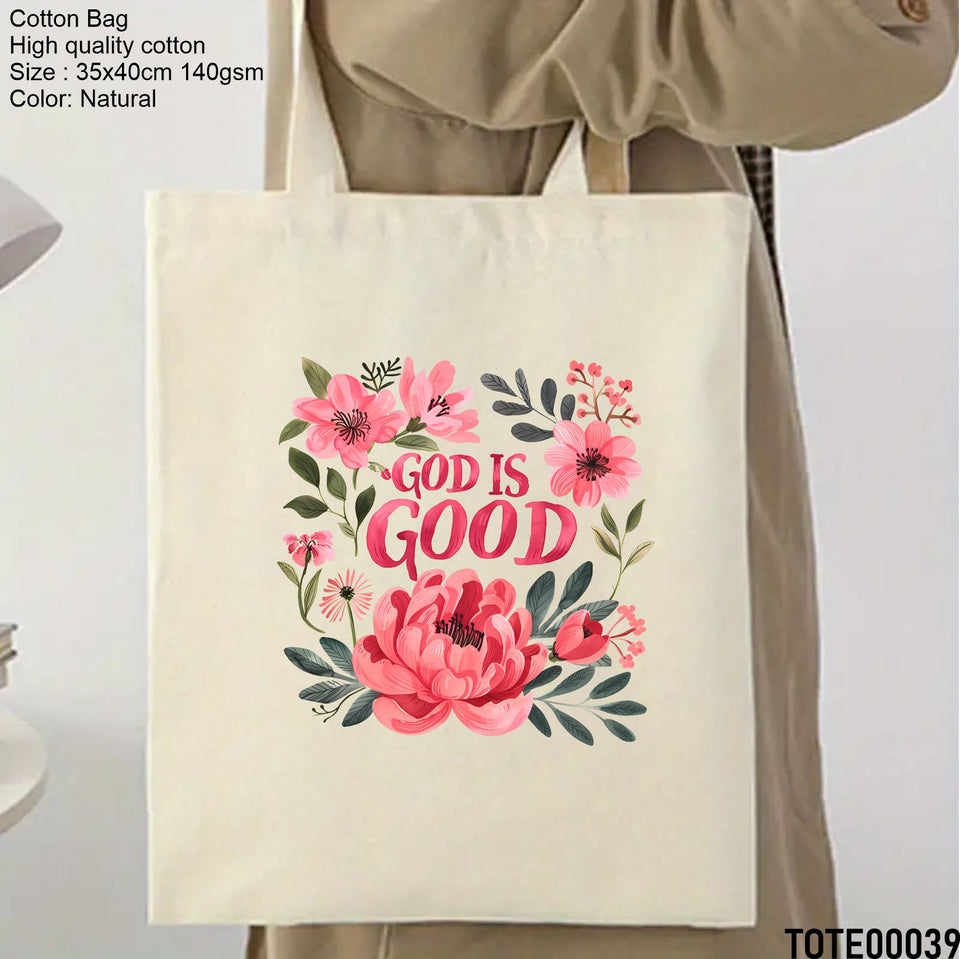 Design 21 - 40 Spiritual Elevation Tote Bag | Christian Gifts for Women | Faith Based Gifts | Christian Canvas Bags for Women