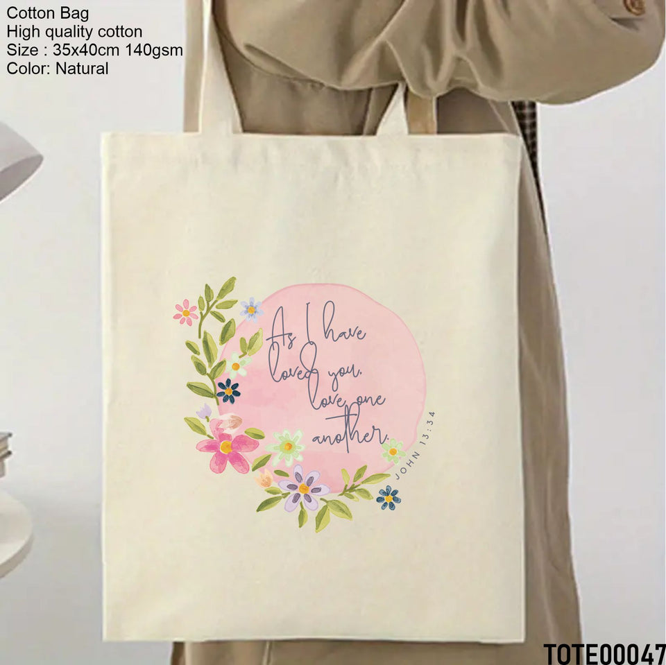 Design 41 - 60 Spiritual Elevation Tote Bag | Christian Gifts for Women | Faith Based Gifts | Christian Canvas Bags for Women