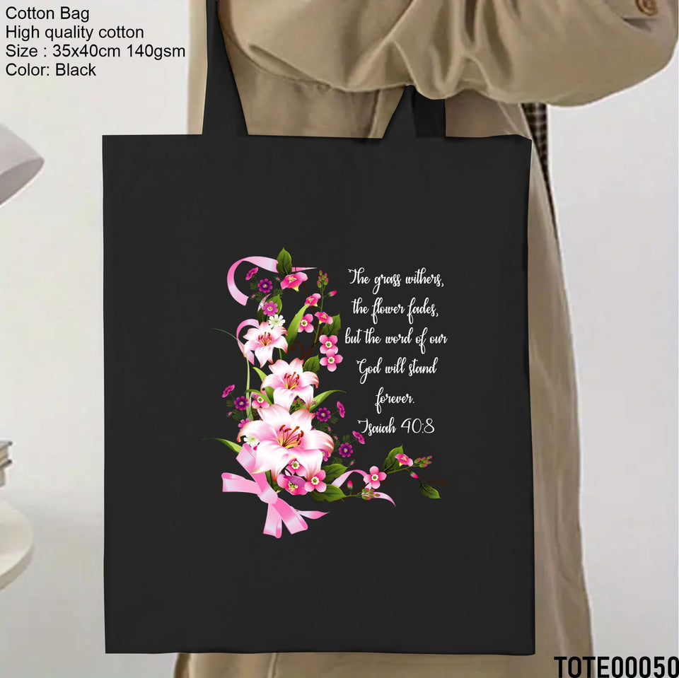 Design 41 - 60 Spiritual Elevation Tote Bag | Christian Gifts for Women | Faith Based Gifts | Christian Canvas Bags for Women