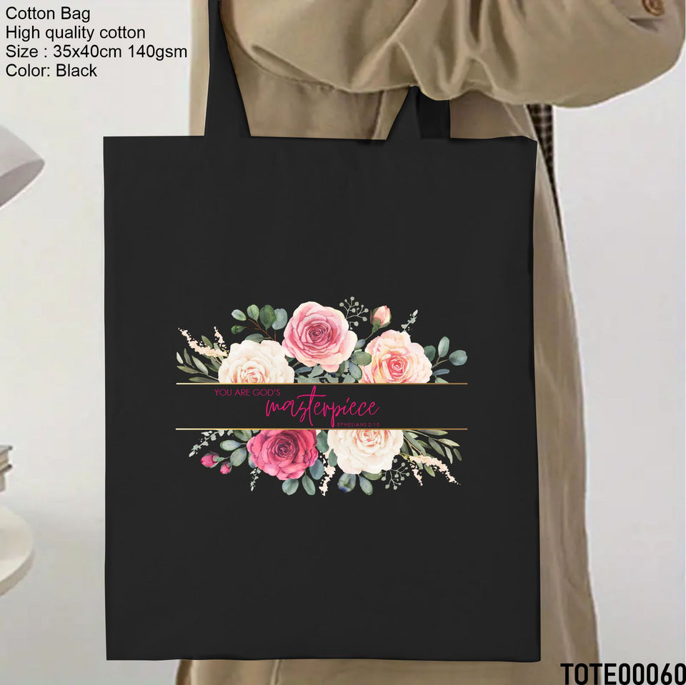 Design 41 - 60 Spiritual Elevation Tote Bag | Christian Gifts for Women | Faith Based Gifts | Christian Canvas Bags for Women