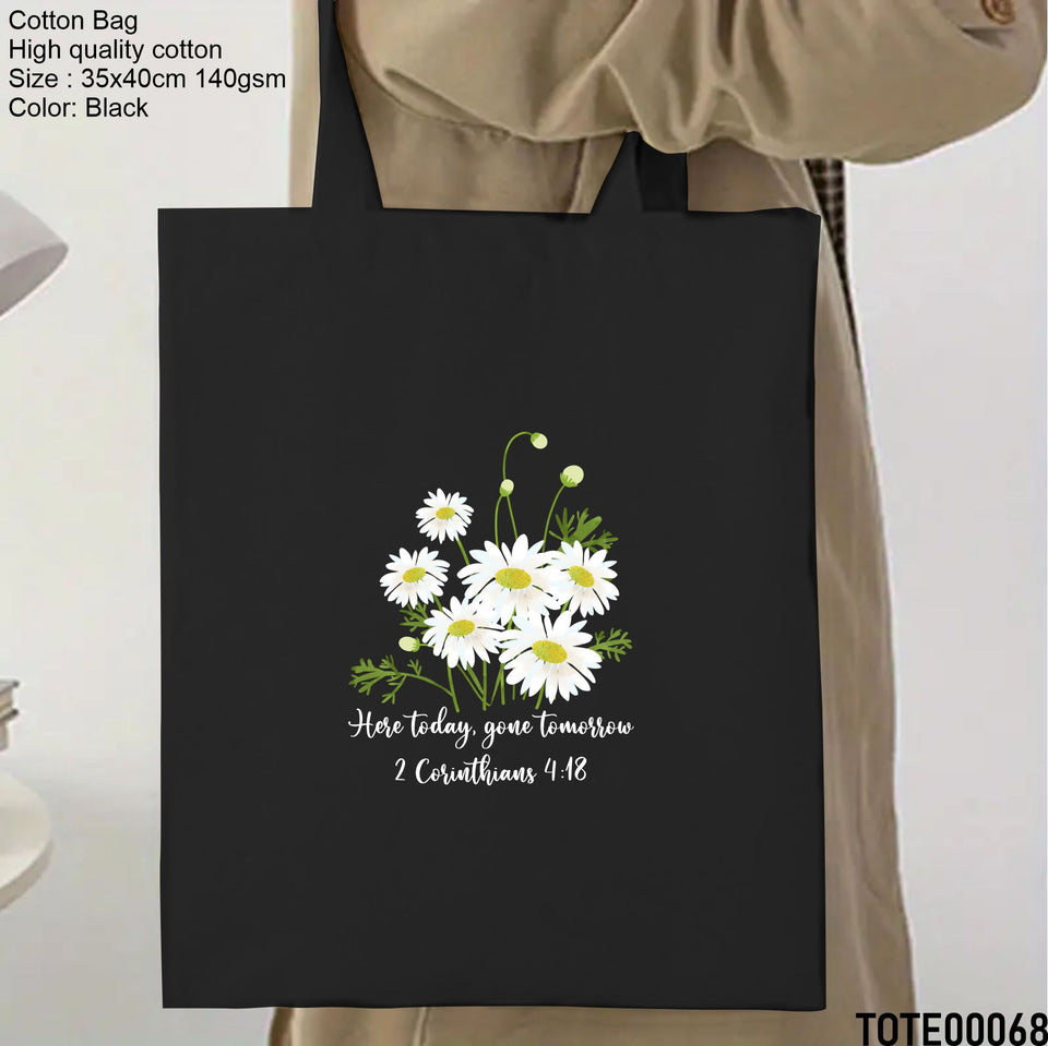 Design 61 - 80 Spiritual Elevation Tote Bag | Christian Gifts for Women | Faith Based Gifts | Christian Canvas Bags for Women