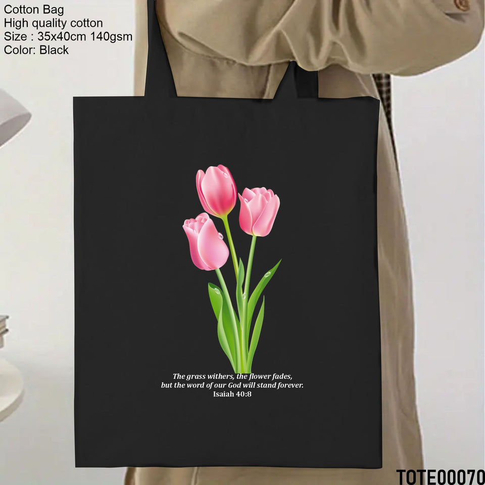 Design 61 - 80 Spiritual Elevation Tote Bag | Christian Gifts for Women | Faith Based Gifts | Christian Canvas Bags for Women