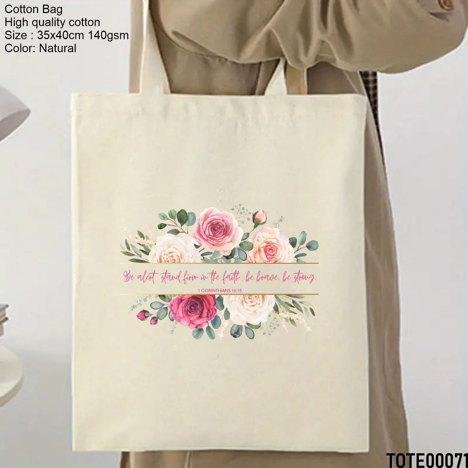 Design 61 - 80 Spiritual Elevation Tote Bag | Christian Gifts for Women | Faith Based Gifts | Christian Canvas Bags for Women