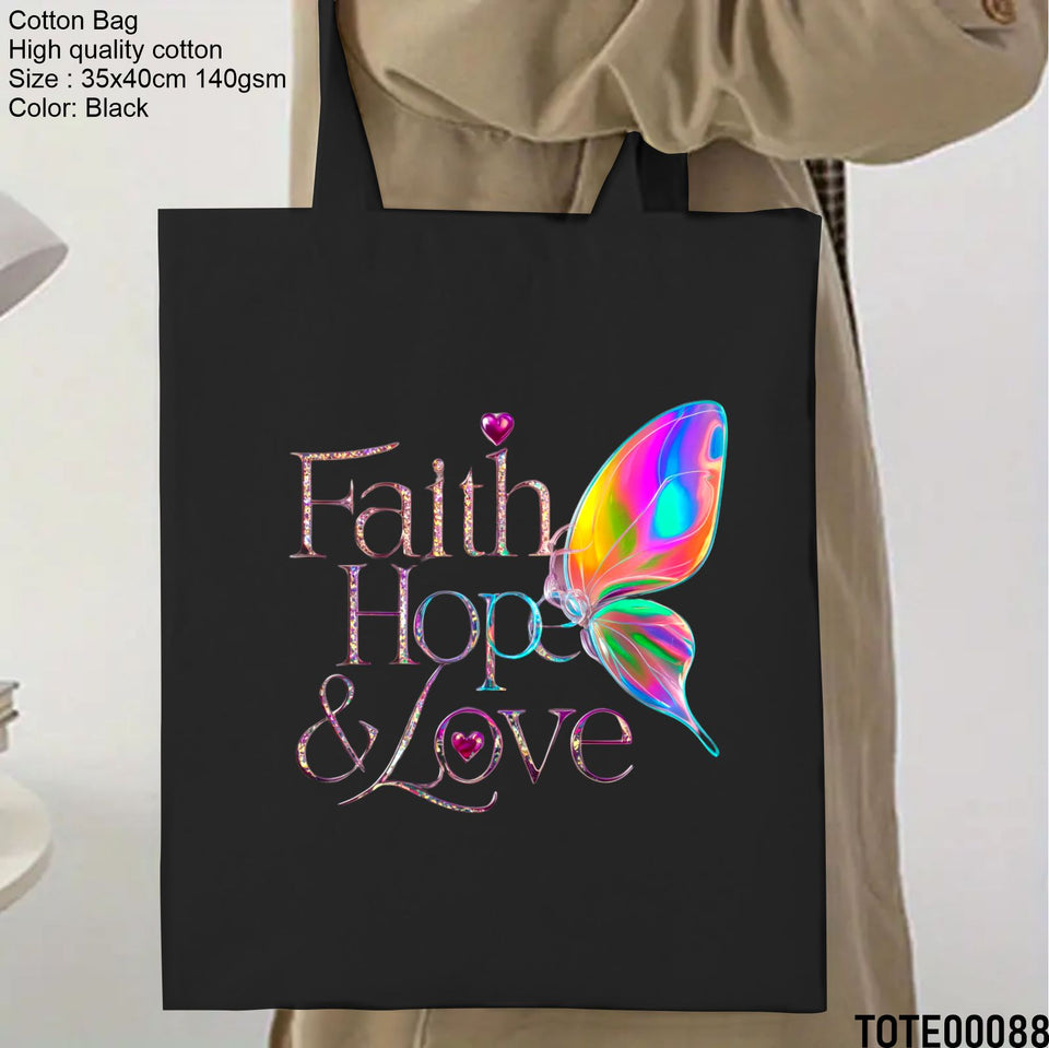 Design 81 - 100 Spiritual Elevation Tote Bag | Christian Gifts for Women | Faith Based Gifts | Christian Canvas Bags for Women