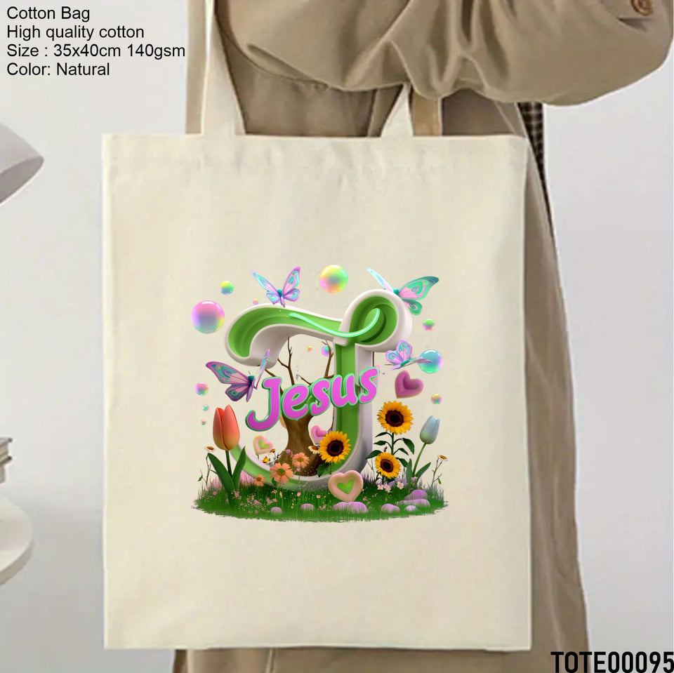 Design 81 - 100 Spiritual Elevation Tote Bag | Christian Gifts for Women | Faith Based Gifts | Christian Canvas Bags for Women