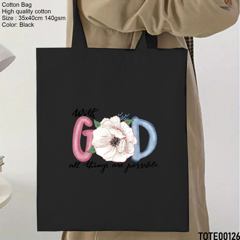 Design 121 - 140 Spiritual Elevation Tote Bag | Christian Gifts for Women | Faith Based Gifts | Christian Canvas Bags for Women