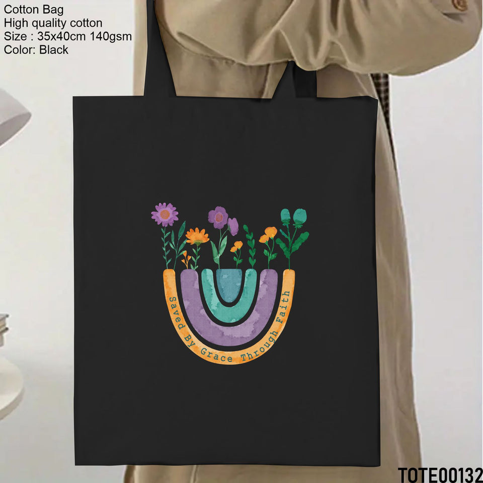 Design 121 - 140 Spiritual Elevation Tote Bag | Christian Gifts for Women | Faith Based Gifts | Christian Canvas Bags for Women