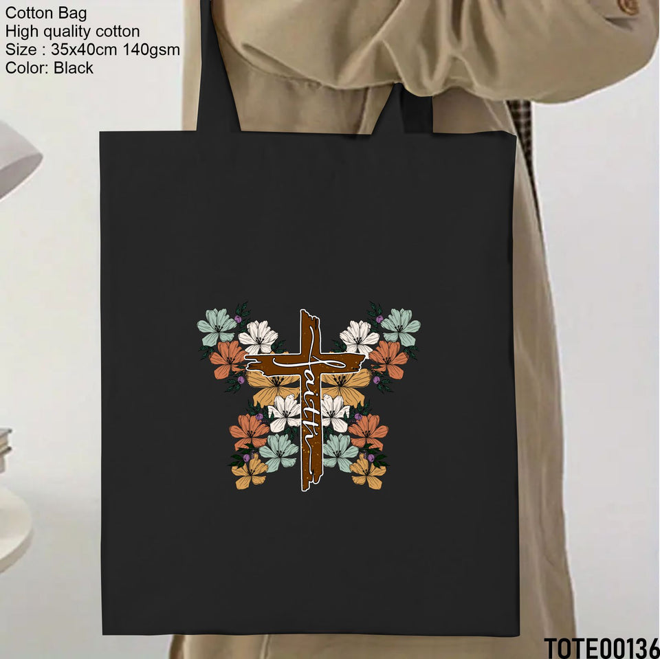 Design 121 - 140 Spiritual Elevation Tote Bag | Christian Gifts for Women | Faith Based Gifts | Christian Canvas Bags for Women