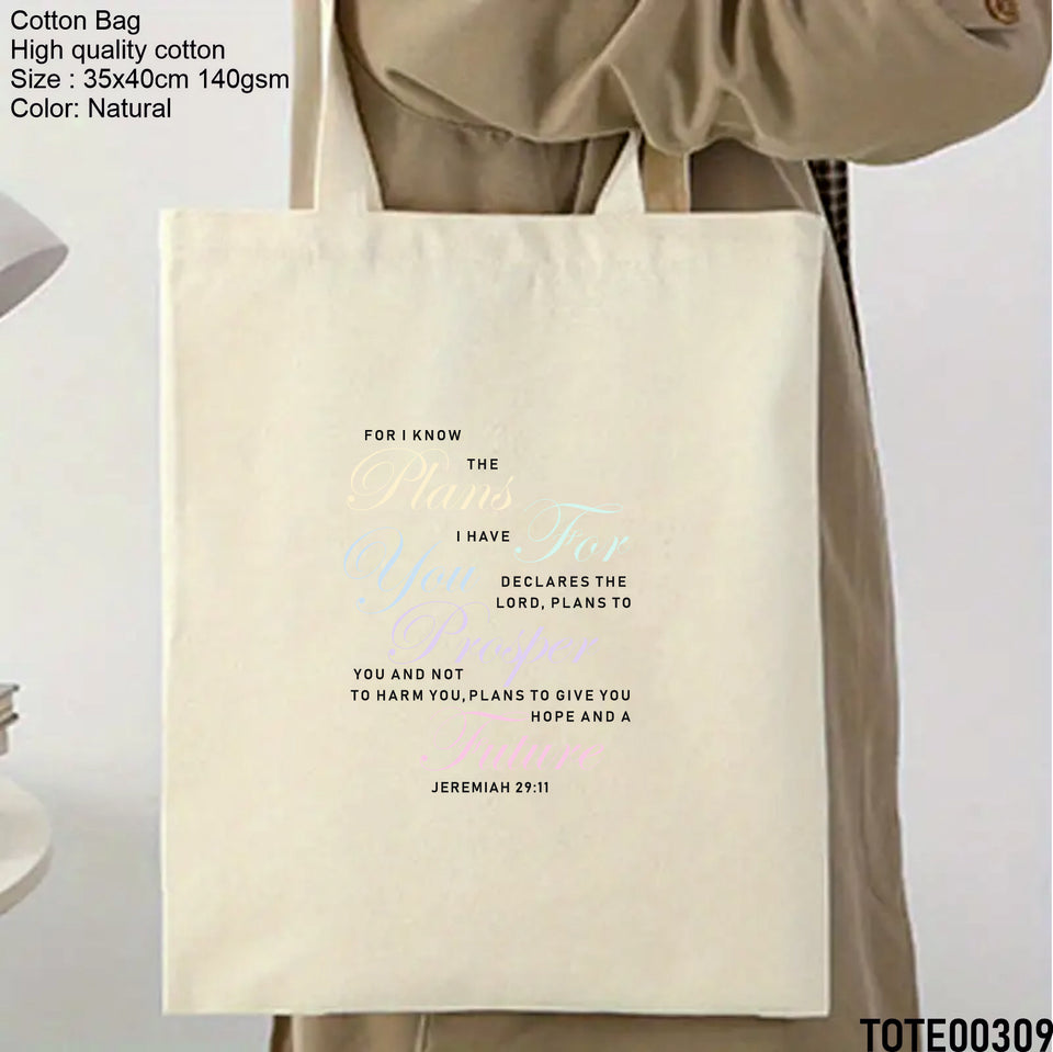 Design 301 - 320 Spiritual Elevation Tote Bag | Christian Gifts for Women | Faith Based Gifts | Christian Canvas Bags for Women