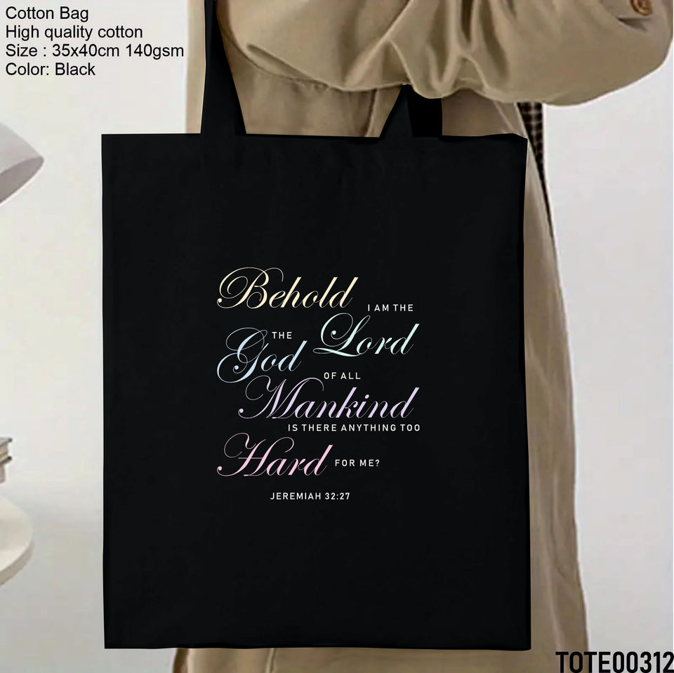 Design 301 - 320 Spiritual Elevation Tote Bag | Christian Gifts for Women | Faith Based Gifts | Christian Canvas Bags for Women