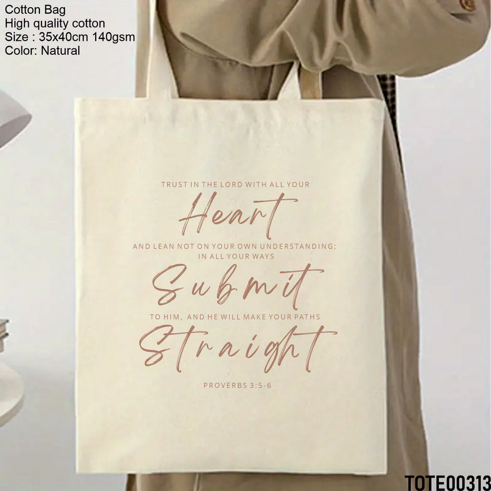 Design 301 - 320 Spiritual Elevation Tote Bag | Christian Gifts for Women | Faith Based Gifts | Christian Canvas Bags for Women