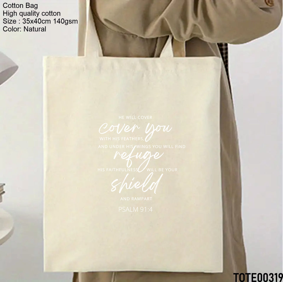 Design 301 - 320 Spiritual Elevation Tote Bag | Christian Gifts for Women | Faith Based Gifts | Christian Canvas Bags for Women