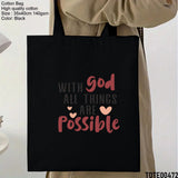 Design 461 - 480 Spiritual Elevation Tote Bag | Christian Gifts for Women | Faith Based Gifts | Christian Canvas Bags for Women